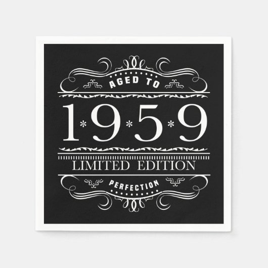 1959年限定版誕生日 スタンダードカクテルナプキン (正面)