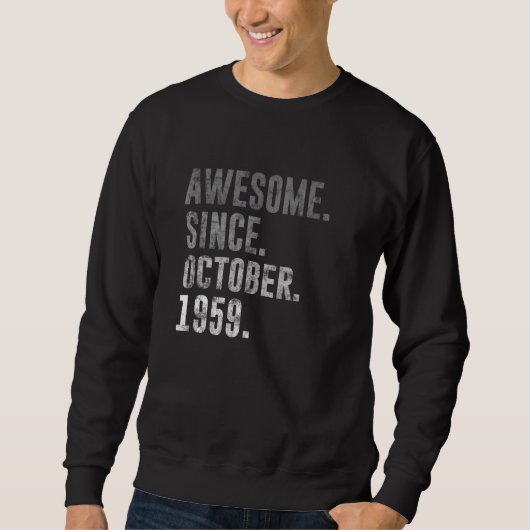 1959年10月以素晴らし降63位誕生日ヴィンテージ スウェットシャツ (正面)