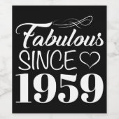 1959年60誕生日以来の素晴らしい ワインラベル (シングルラベル)