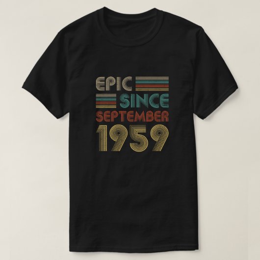 1959年9月以降のEpic 60誕生日ギフト60年 Tシャツ (デザイン正面)
