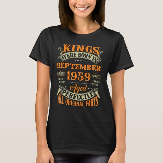 1959年9月6日メ生まれンス64誕生日王 Tシャツ (正面)