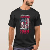 1959最高の年にハンター生まれズの鹿の狩りアメリカンFl Tシャツ (正面)