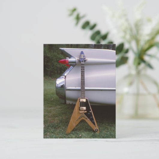 1959未来的なエレキギター&カー ポストカード (スタンド正面)