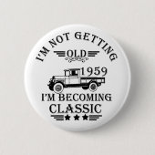 1959生まれ年のヴィンテージ生誕生月贈り物 缶バッジ (正面)