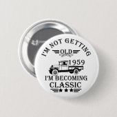 1959生まれ年のヴィンテージ生誕生月贈り物 缶バッジ (正面&裏面)