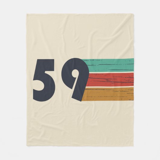 1959生まれ年のヴィンテージ フリースブランケット (正面)