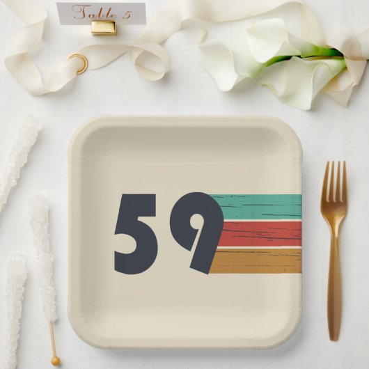 1959生まれ年のヴィンテージ ペーパープレート (ウェディング)