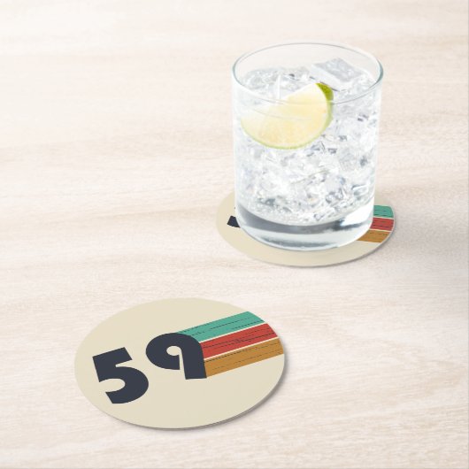 1959生まれ年のヴィンテージ ラウンドペーパーコースター (インサイチュ)