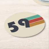1959生まれ年のヴィンテージ ラウンドペーパーコースター (アングル)