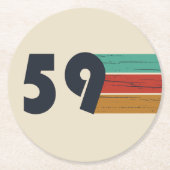 1959生まれ年のヴィンテージ ラウンドペーパーコースター (正面)