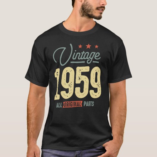 1959生まれ年のヴィンテージ- 63番目の誕生日レトロクラシック Tシャツ (正面)