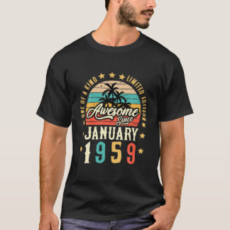 1959素晴らし年1月以来ヴィンテージ63誕生日 Tシャツ