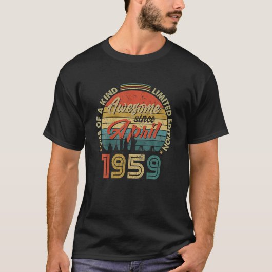 1959素晴らし年4月以来ヴィンテージ63番目の誕生日 Tシャツ (正面)
