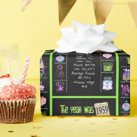 1959誕生日年トリビア ラッピングペーパー (誕生日パーティー)