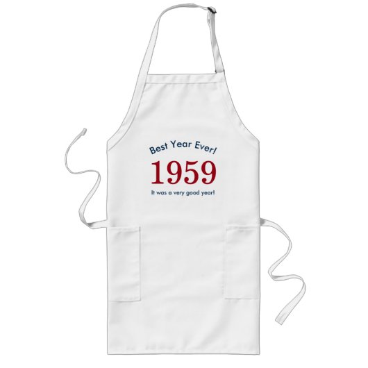 1959 ♥ 最高の年!60歳の誕生日ギフトエプロン ロングエプロン (正面)