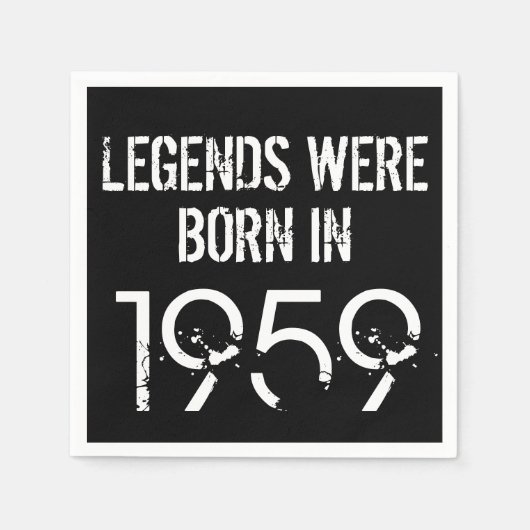 1959 60誕生日年紙ナプキン スタンダードカクテルナプキン (正面)