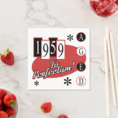 1959 60th誕生日ミッドセンチュリー スタンダードカクテルナプキン (インサイチュ)