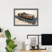 1959 Chevy Impala, junkyard Car, クラシック車,アート ポスター (ホームオフィス)