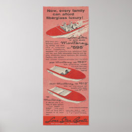 1959 Lone Star Boats Ad ポスター