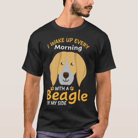 195 私のそばにはいつもビーグルがいます Tシャツ (正面)