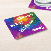 1960のスタイルスクエアカラフル紙コースター スクエアペーパーコースター (アングル)