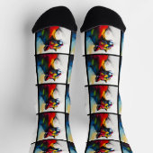 1960のスタイルGroovy抽象芸術クーガー ソックス (上部)