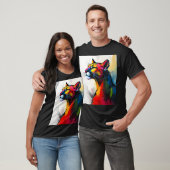 1960のスタイルGroovy抽象芸術クーガー Tシャツ (ユニセックス)