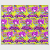 1960のテーマGroovy Girlパーティー誕生日 ラッピングペーパー (フラット)