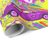 1960のテーマGroovy Girlパーティー誕生日 ラッピングペーパー (ロールコーナー)