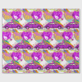 1960のテーマGroovy Girlパーティー誕生日 ラッピングペーパー (フラット)