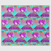 1960のテーマGroovy Girlパーティー誕生日 ラッピングペーパー (フラット)