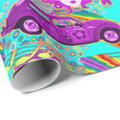 1960のテーマGroovy Girlパーティー誕生日 ラッピングペーパー (ロールコーナー)