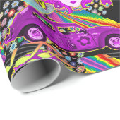 1960のテーマGroovy Girlパーティー誕生日 ラッピングペーパー (ロールコーナー)