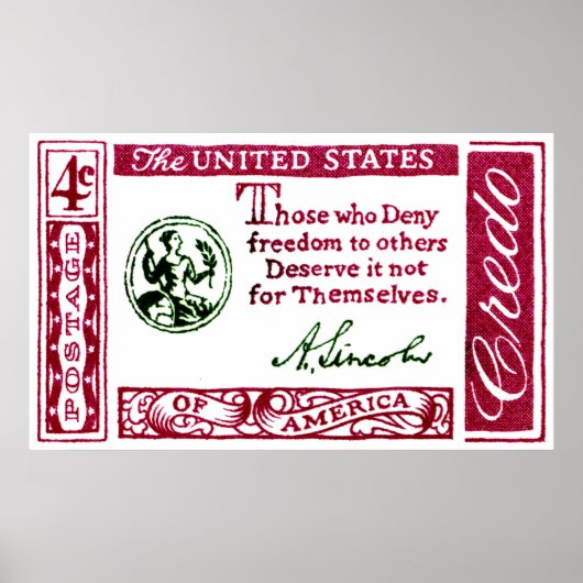 1960エイブラハムリンカーンアメリカクレド ポスター (正面)