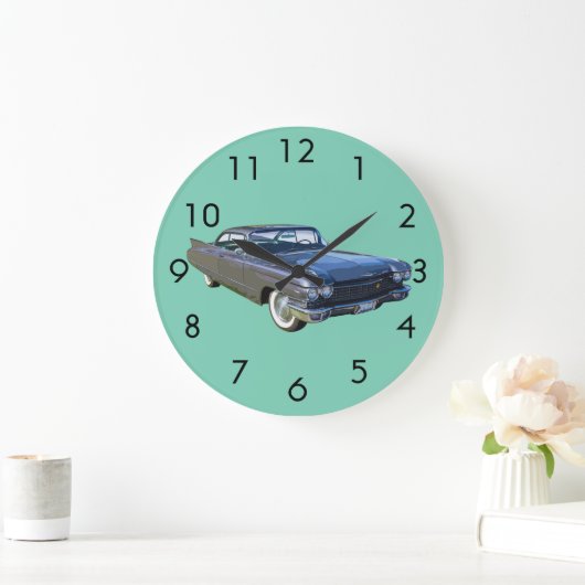 1960キャデラックラグジュアリーカー ラージ壁時計 (ホーム)
