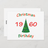 1960クリスマス誕生日 シーズンカード (正面/裏面)