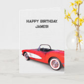 1960コルベ赤と白ット カード (黄色い花)