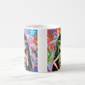 1960サイケデリック年代かわいいヒッピー・シック・ピースサイン コーヒーマグカップ (中央)