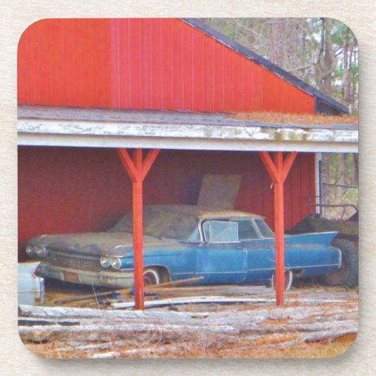 1960ブルーサダンドデビルアンティーク車 コースター (正面)