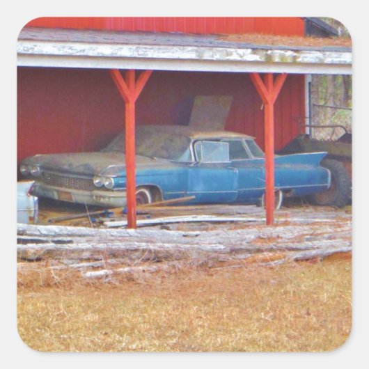 1960ブルーサダンドデビルアンティーク車 スクエアシール (正面)