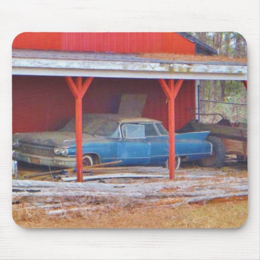 1960ブルーサダンドデビルアンティーク車 マウスパッド (正面)