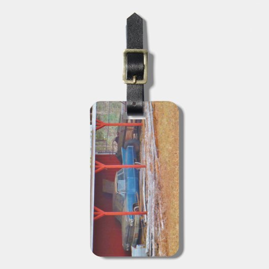 1960ブルーサダンドデビルアンティーク車 ラゲッジタグ (正面縦)