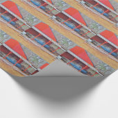 1960ブルーサダンドデビルアンティーク車 ラッピングペーパー (角)