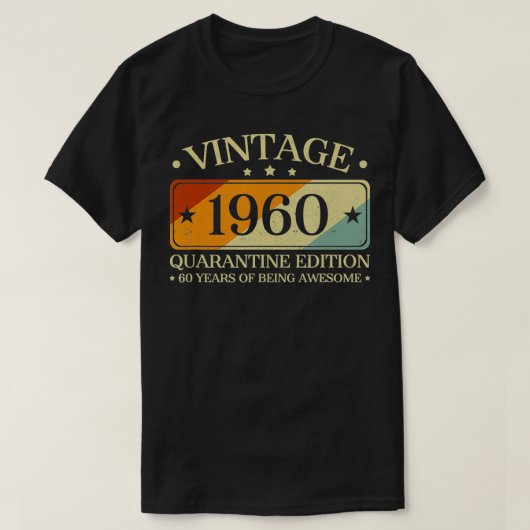 1960レトロ誕生日60thヴィンテージ検疫局 tシャツ (デザイン正面)