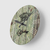 1960ヴィンテージ古木 ラウンド壁時計 (傾斜)