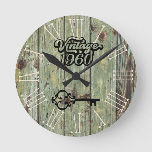 1960ヴィンテージ古木 ラウンド壁時計 (正面)