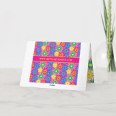 1960年おもしろい代フラワーパワーハッピーヒッピー誕生日 カード (裏面)