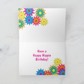 1960年おもしろい代フラワーパワーハッピーヒッピー誕生日 カード (内部)