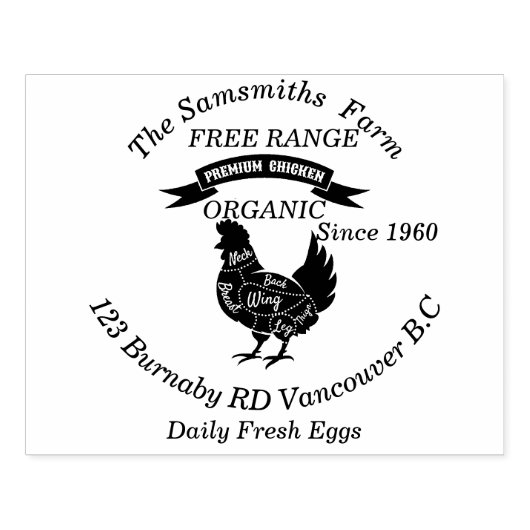 1960年からファミリービジネスチキン卵農場 ラバースタンプ (インプリント)