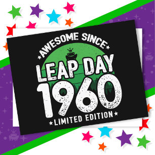 1960年から素晴らしいうるう年2月29日誕生日 ポストカード